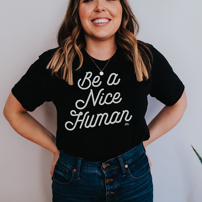 Be A Nice Human Retro Graphic Tee