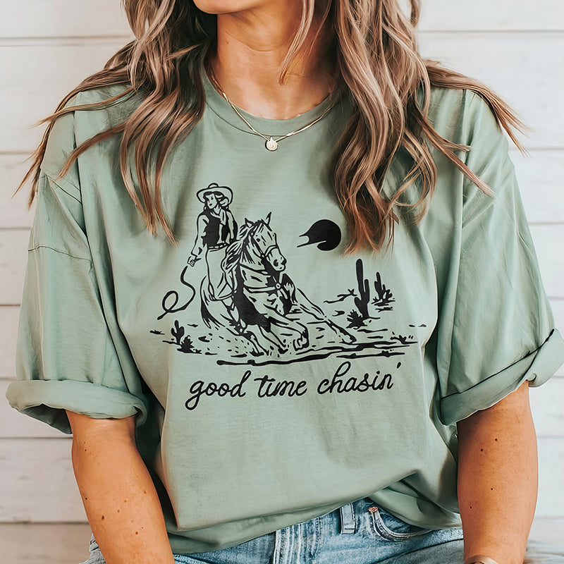 Good Time Chasin' Heavyweight Western Tee