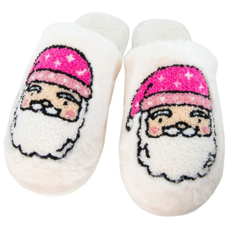 Pink Santa Hat Slippers