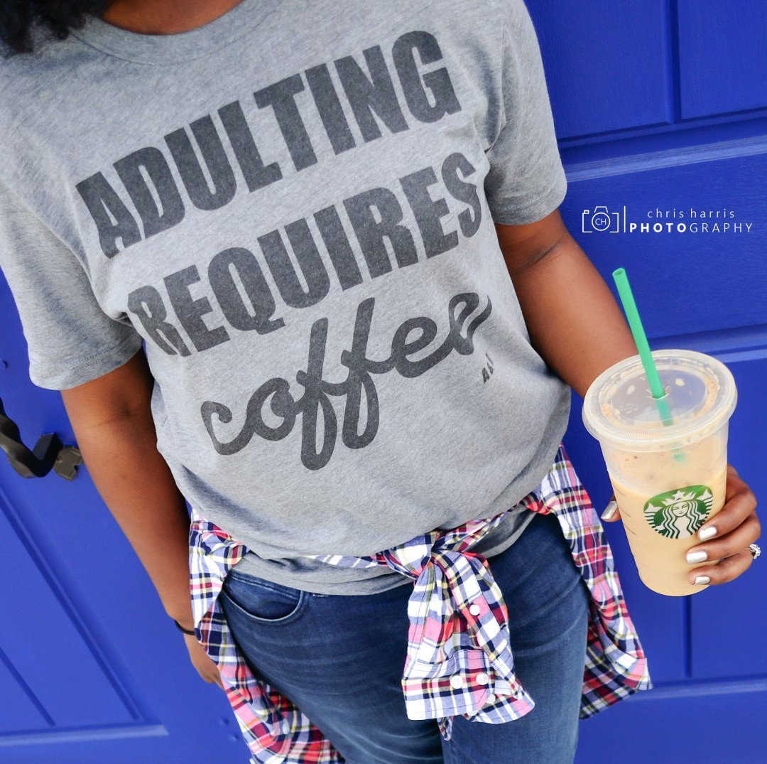 Adulting Requires Coffee Tee - Alley & Rae Apparel