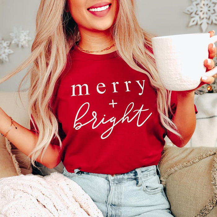 Merry + Bright Lightweight Christmas Tee - Alley & Rae Apparel