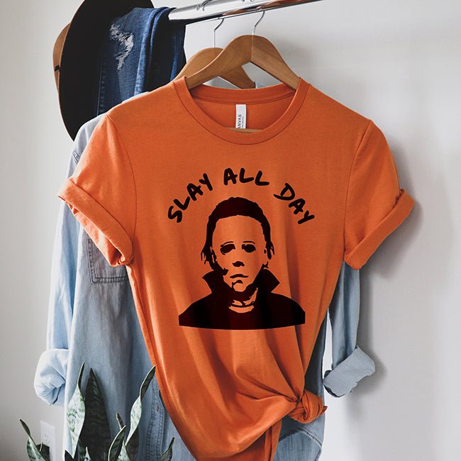 Slay All Day Lightweight Halloween Tee - Alley & Rae Apparel